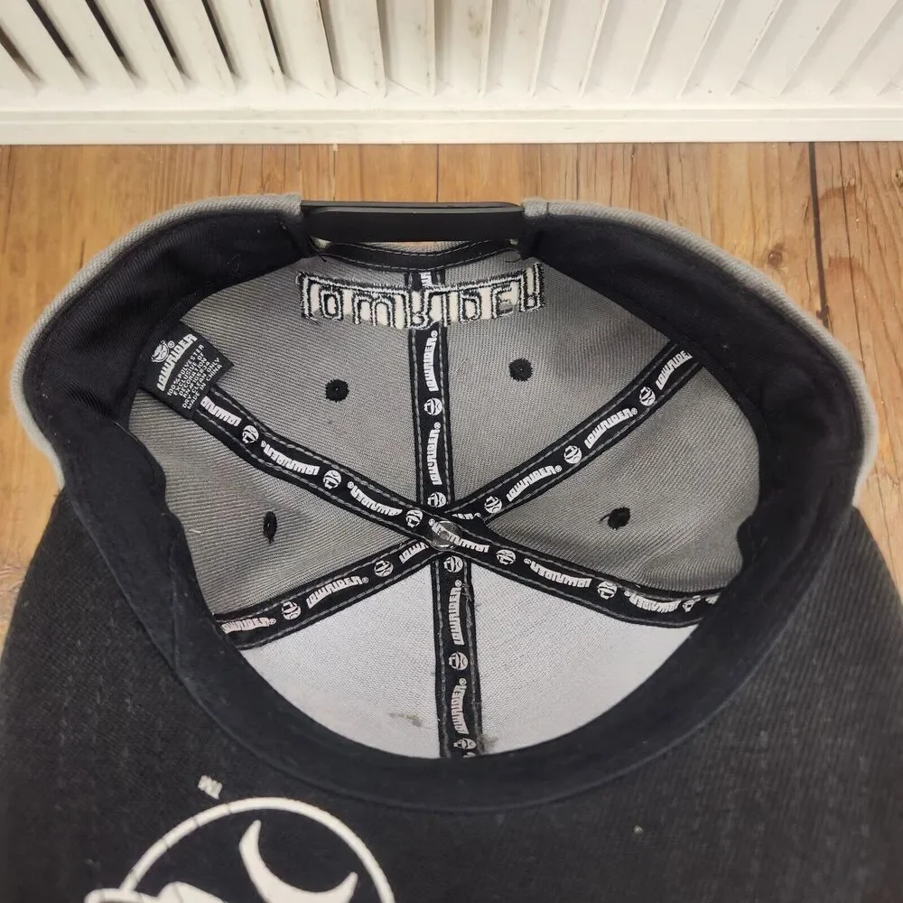 VTG Lowrider Magazine Snapback Hat Cap Black Gray Flat Bill Embroidered Chicano